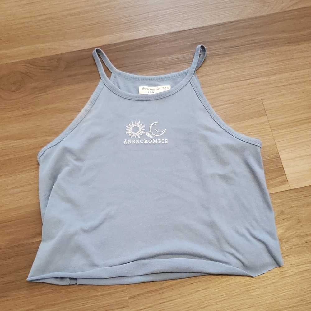 dusty blue crop top